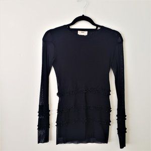 Fuzzi Mesh Sheer Black Long Sleeve